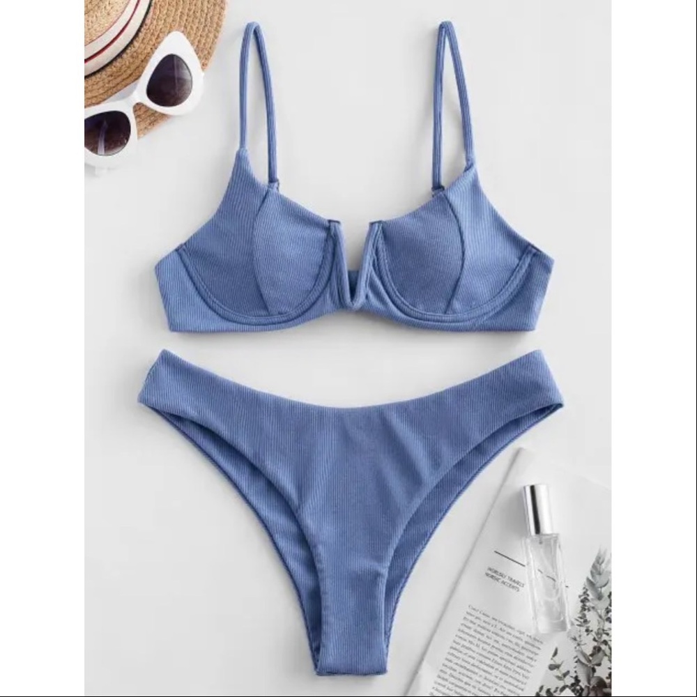 Zaful top & bottom bikini blue L